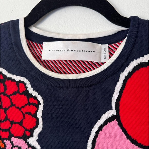 🍓Victoria Beckham, fruit pattern shift dress, s/s 17 in navy - Picture 5 of 14